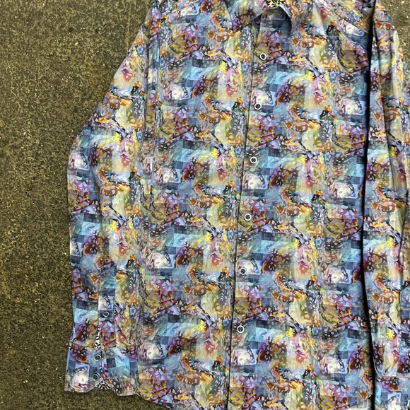 Robert Graham Multicolored Button Down Long Sleeve Shirt Mens Small - Picture 2 of 10